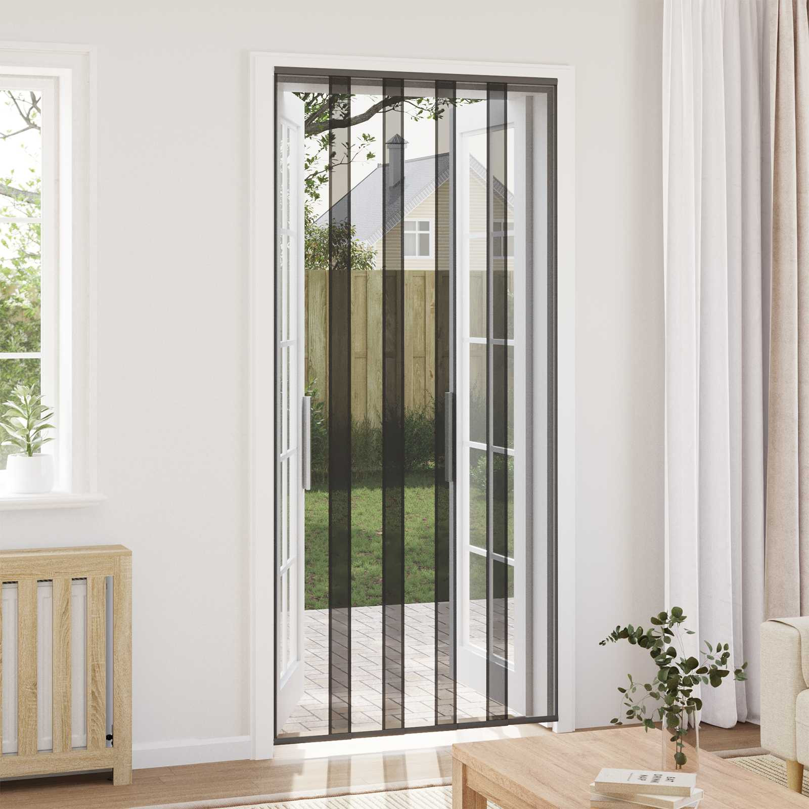 vidaXL Insektenschutzgitter mit Netzvorhang Schwarz 110 x 240 cm