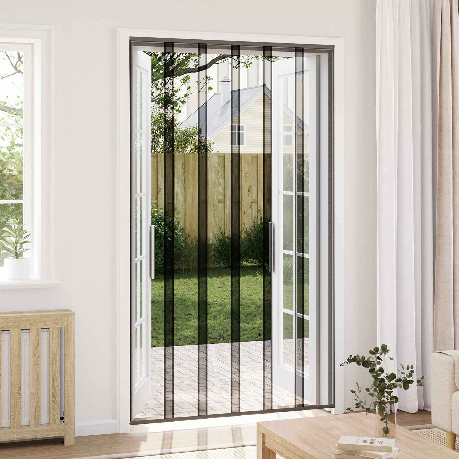 vidaXL Insektenschutzgitter mit Netzvorhang Schwarz 130 x 240 cm