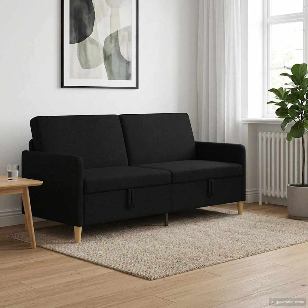 vidaXL Sofa mit Stauraum Schwarz 192 x 78 x 87 cm Polyester