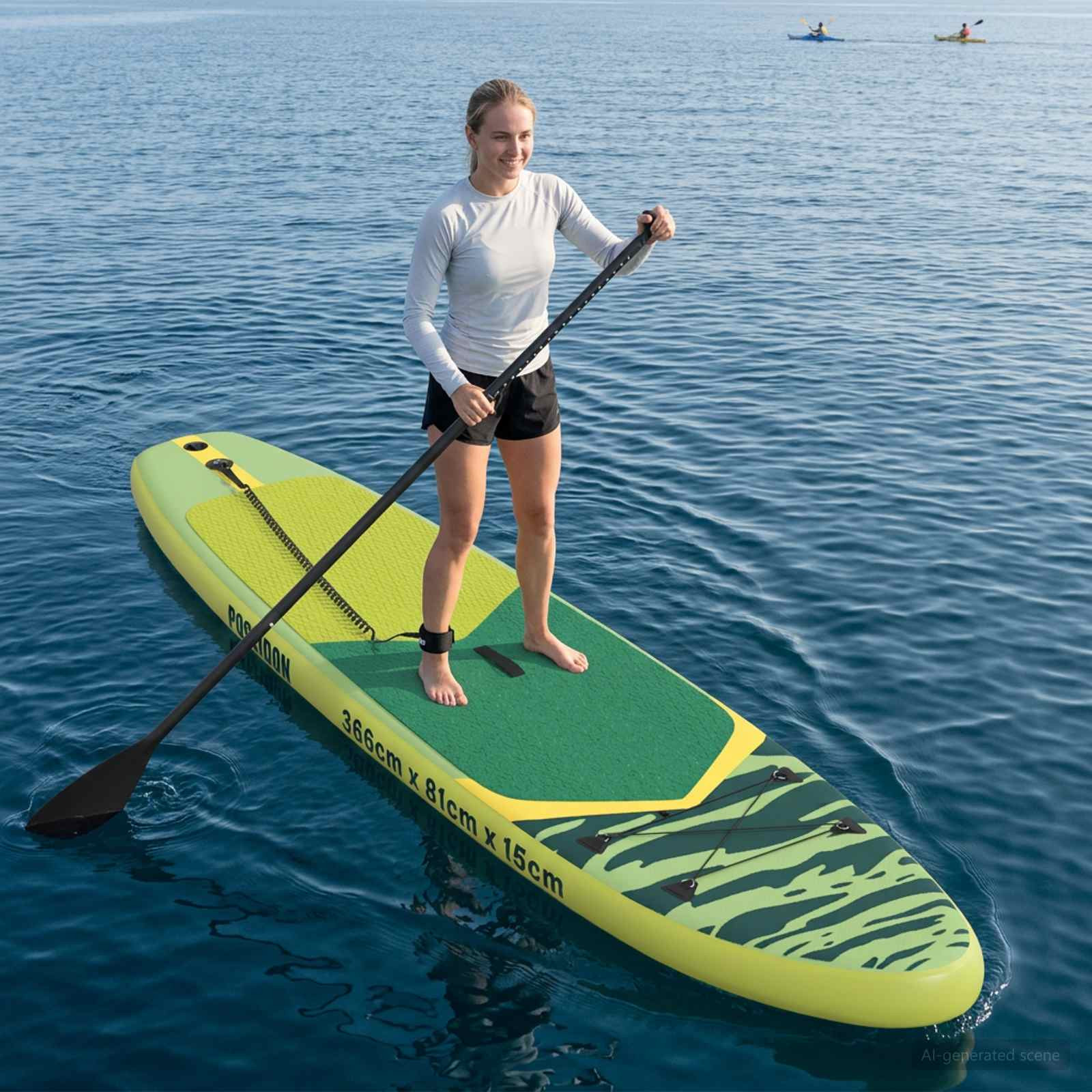vidaXL Aufblasbares Stand-Up-Paddle-Board POSEIDON 366 x 81 x 15 cm