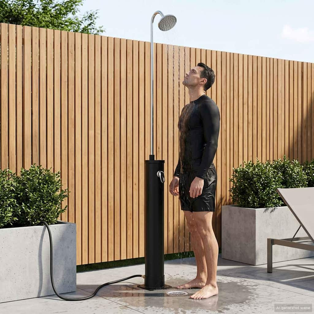 vidaXL Solardusche mit Duschkopf 20 l PVC, ABS, Zinklegierung Schwarz