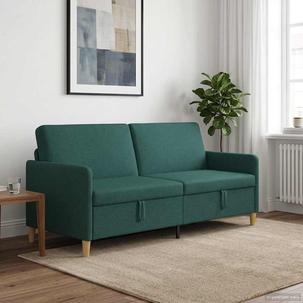 vidaXL Sofa mit Stauraum Dunkelgrün 192 x 78 x 87 cm Polyester