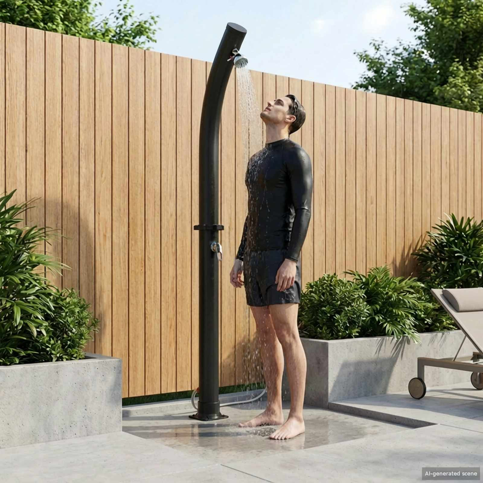 vidaXL Solar Dusche mit Duschkopf 20 l PVC, ABS, Zinklegierung Schwarz