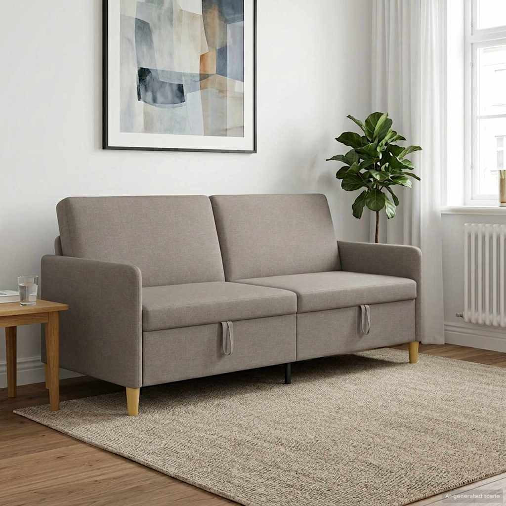 vidaXL Sofa mit Stauraum Taupe 192 x 78 x 87 cm Polyester