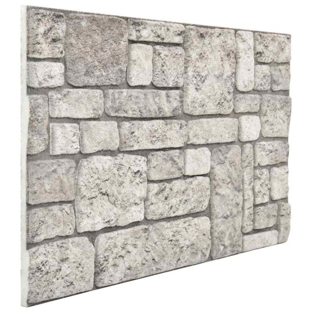 vidaXL Wandpaneele 10 pcs Grau 100 x 50 cm EPS-Schaum