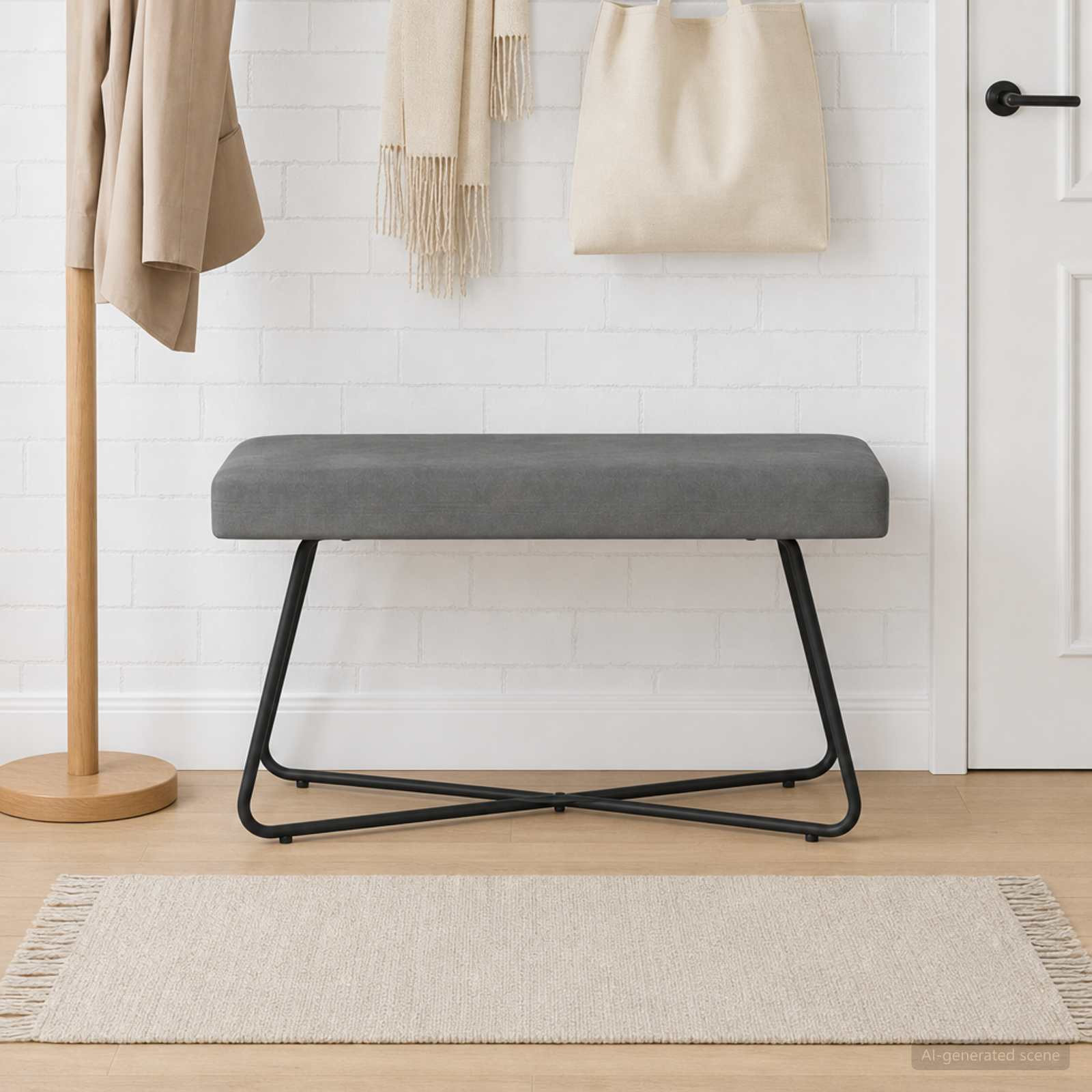 vidaXL Bank Dunkelgrau 80 x 40 x 45 cm Samt