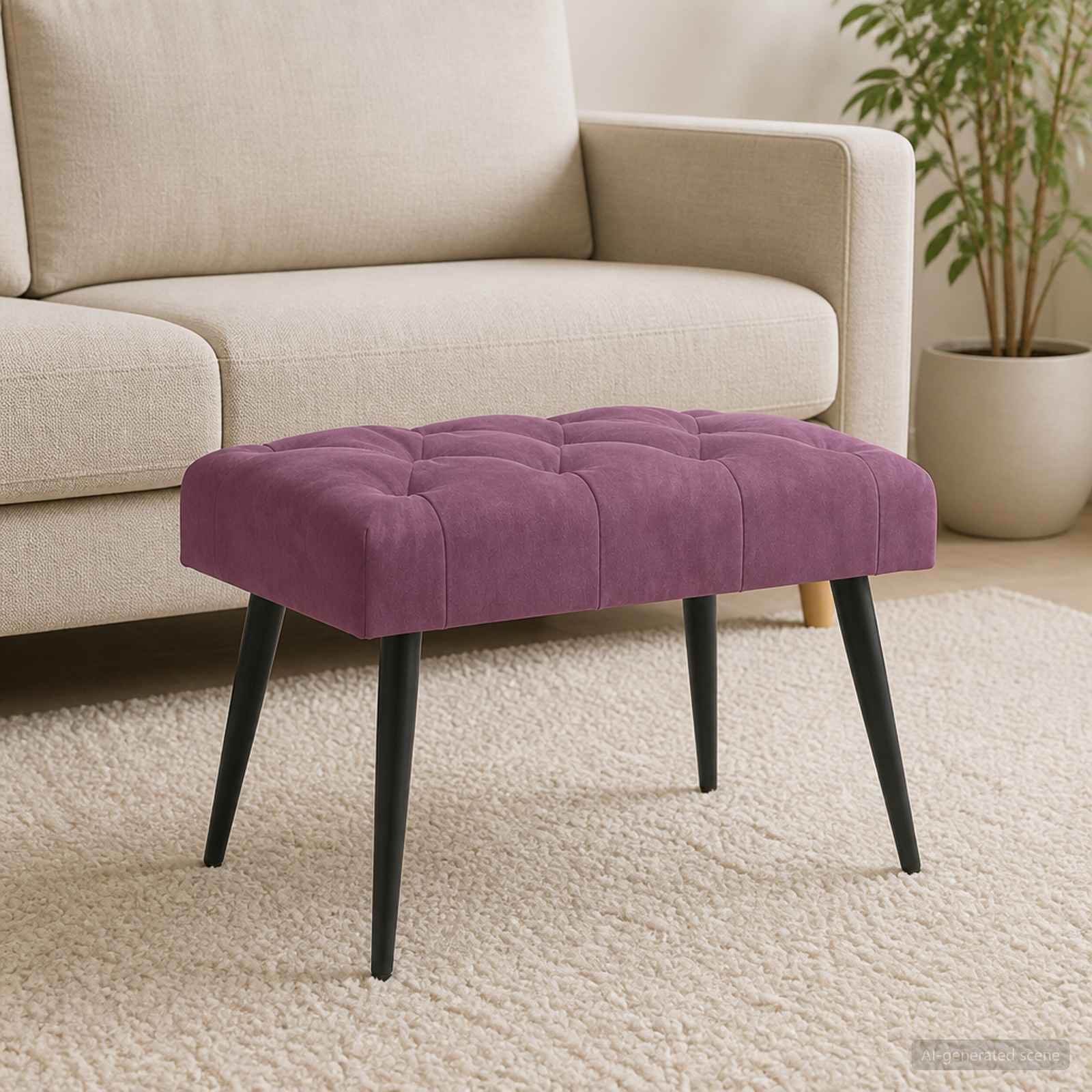 vidaXL Bank mit Knopfheftung Lila 60 x 40 x 45 cm Samt