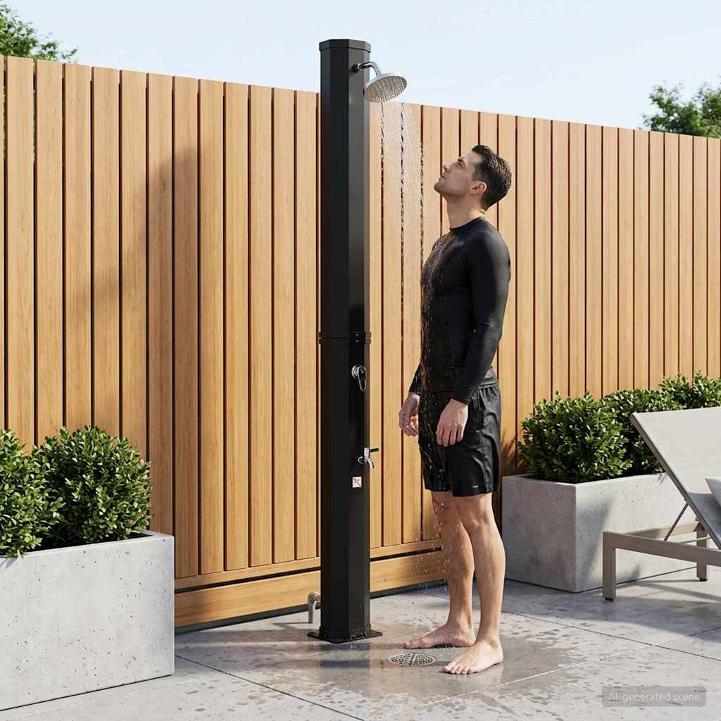 vidaXL Solardusche mit Duschkopf und Wasserhahn 40 l Schwarz
