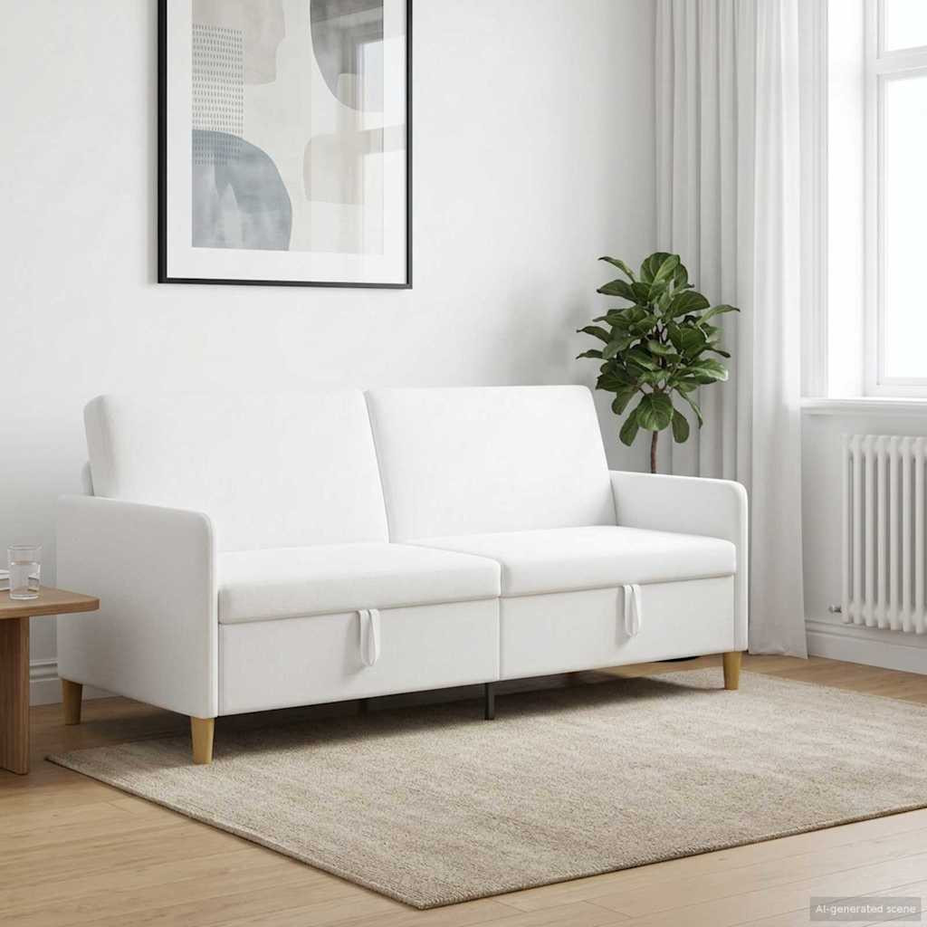 vidaXL Sofa mit Stauraum Weiß 192 x 78 x 87 cm Polyester