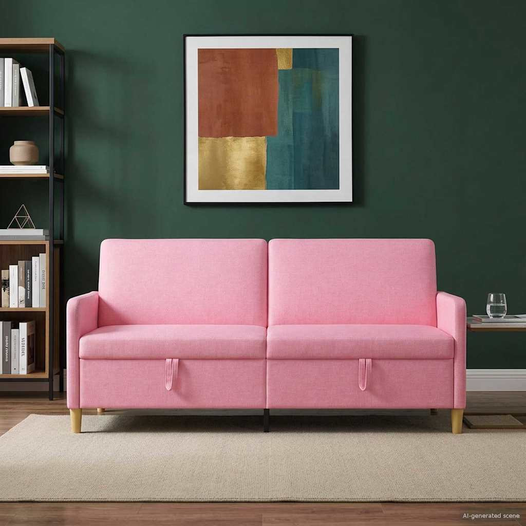 vidaXL Sofa mit Stauraum Rosa 192 x 78 x 87 cm Polyester