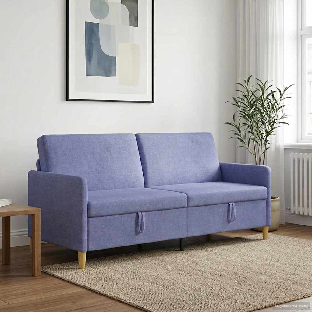 vidaXL Sofa mit Stauraum Jeans blau 192 x 78 x 87 cm Polyester