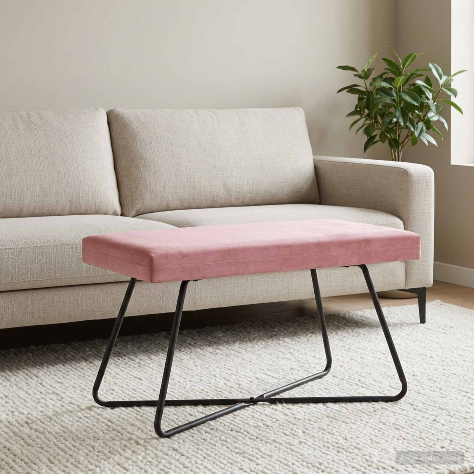 vidaXL Bank Rosa 80 x 40 x 45 cm Samt
