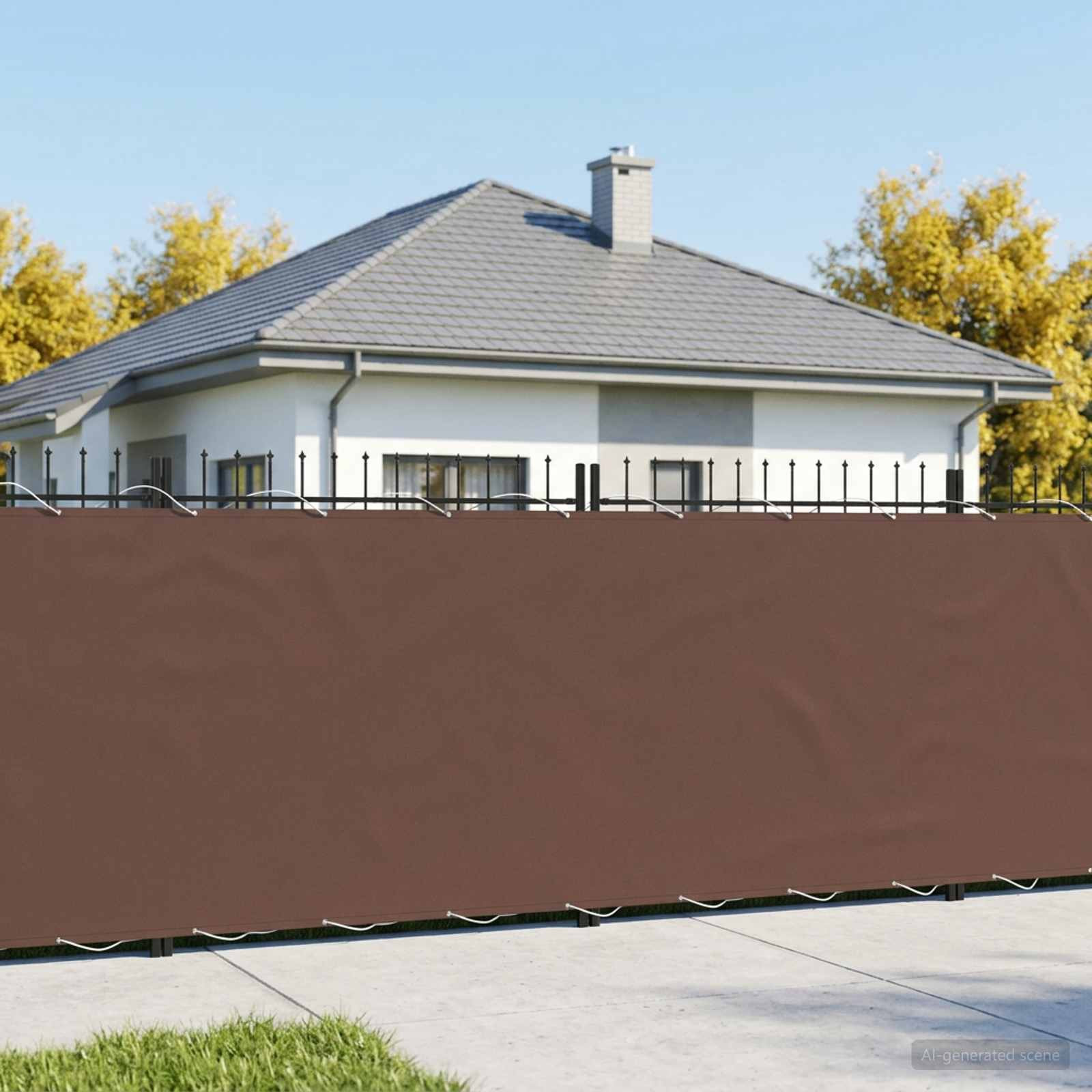 vidaXL Balkon Sichtschutz 150 x 200 cm Stoff mit PU-Beschichtung Braun