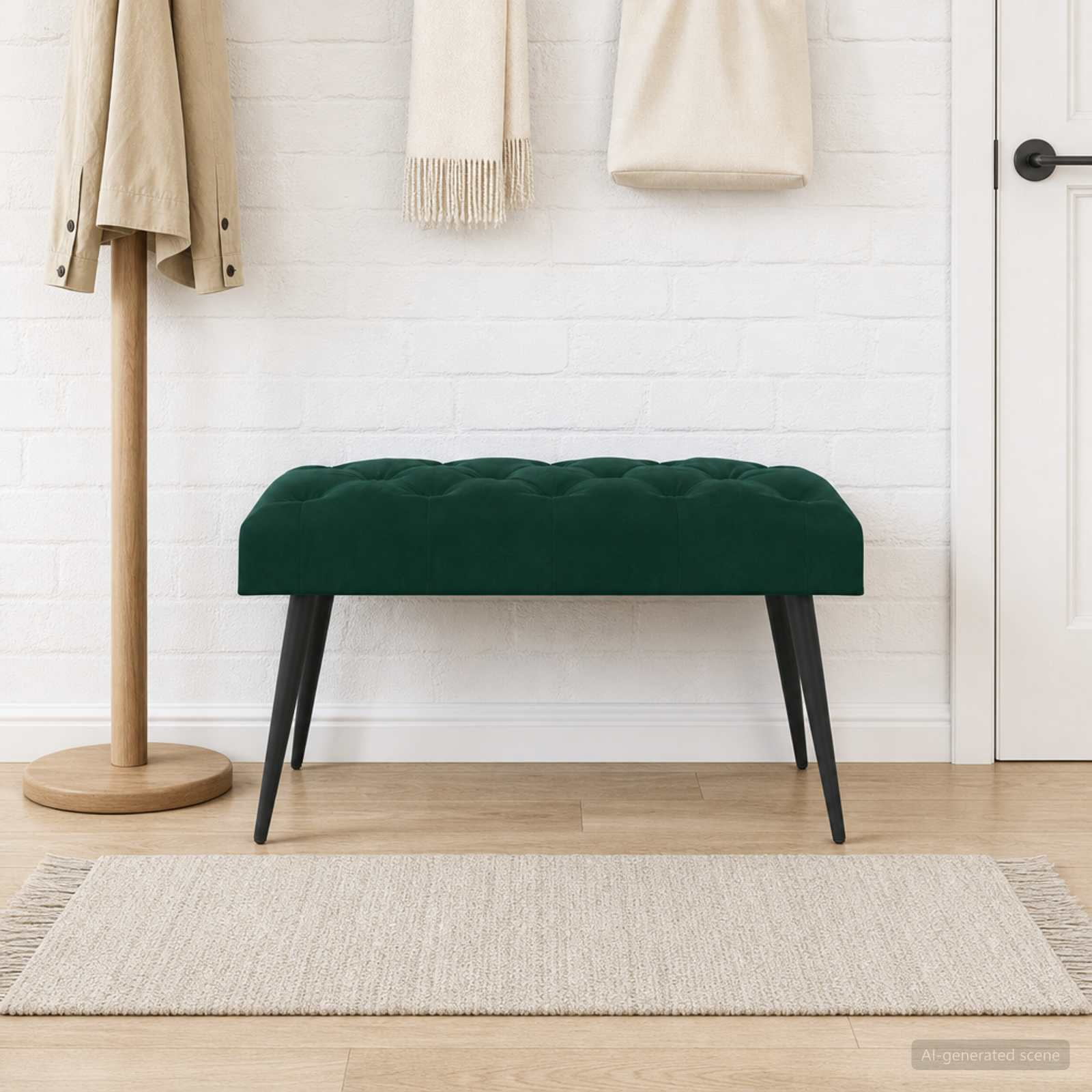 vidaXL Bank mit Knopfheftung Dunkelgrün 80 x 40 x 46 cm Samt
