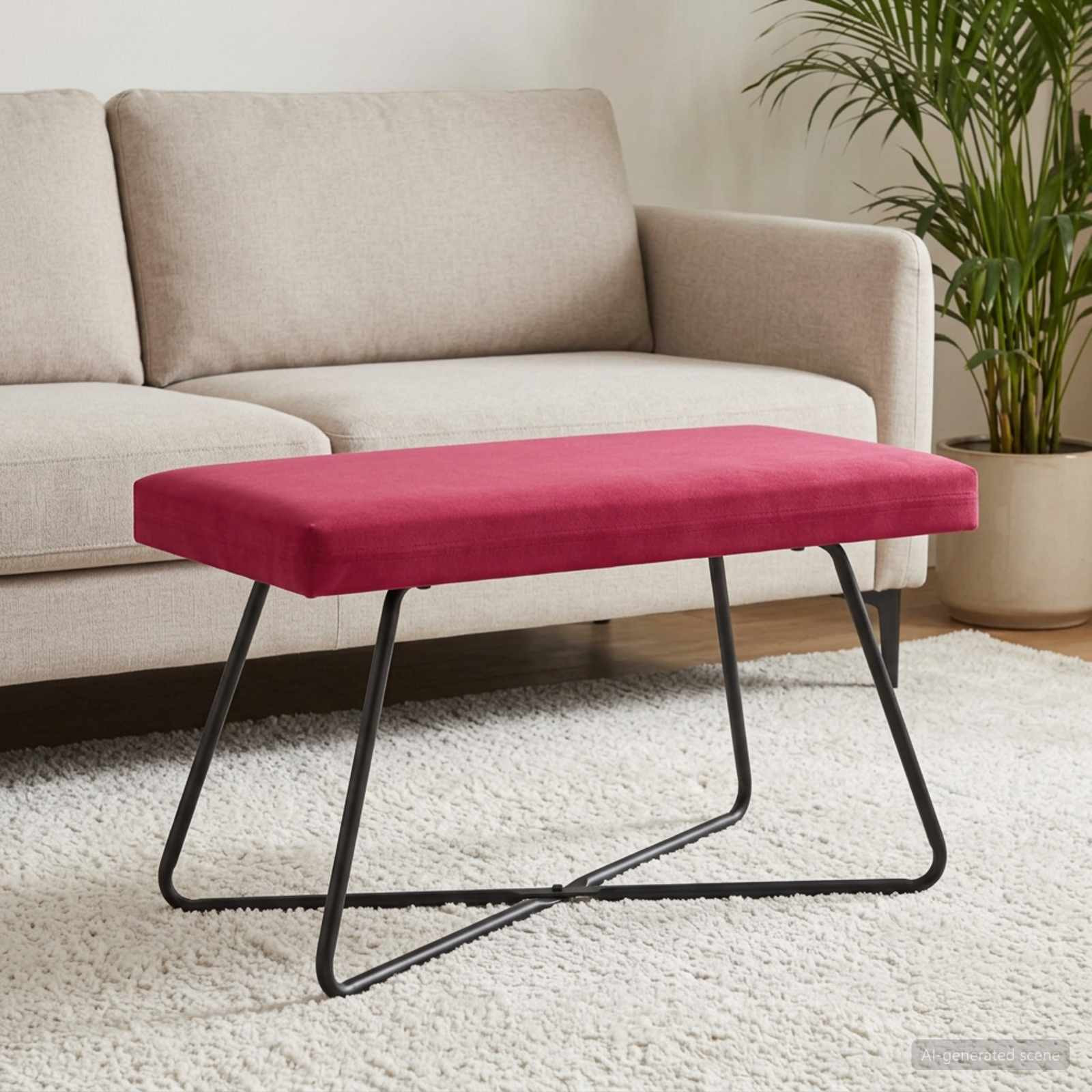 vidaXL Bank Weinrot 80 x 40 x 45 cm Samt