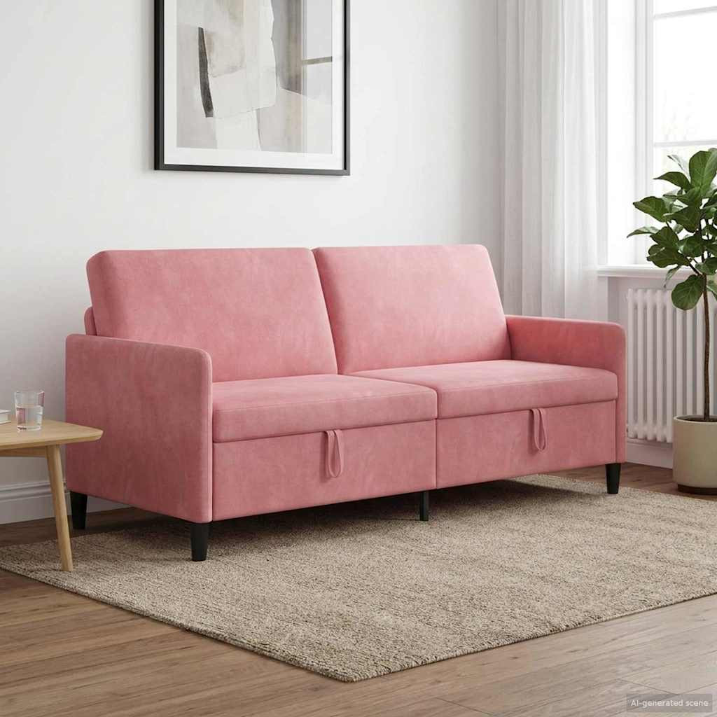 vidaXL Sofa mit Stauraum Rosa 192 x 78 x 87 cm Polyester