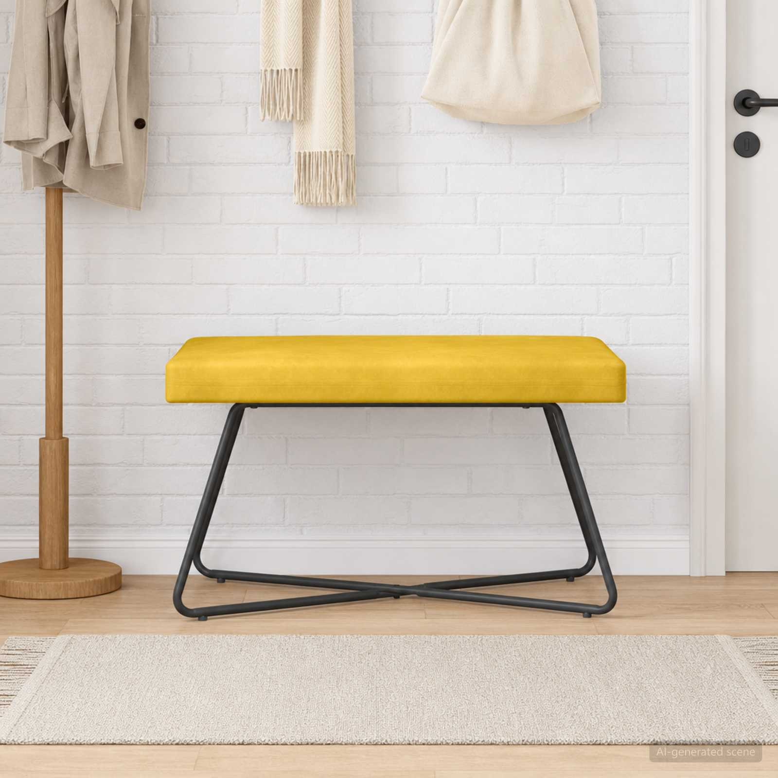 vidaXL Bank Gelb 80 x 40 x 45 cm Samt