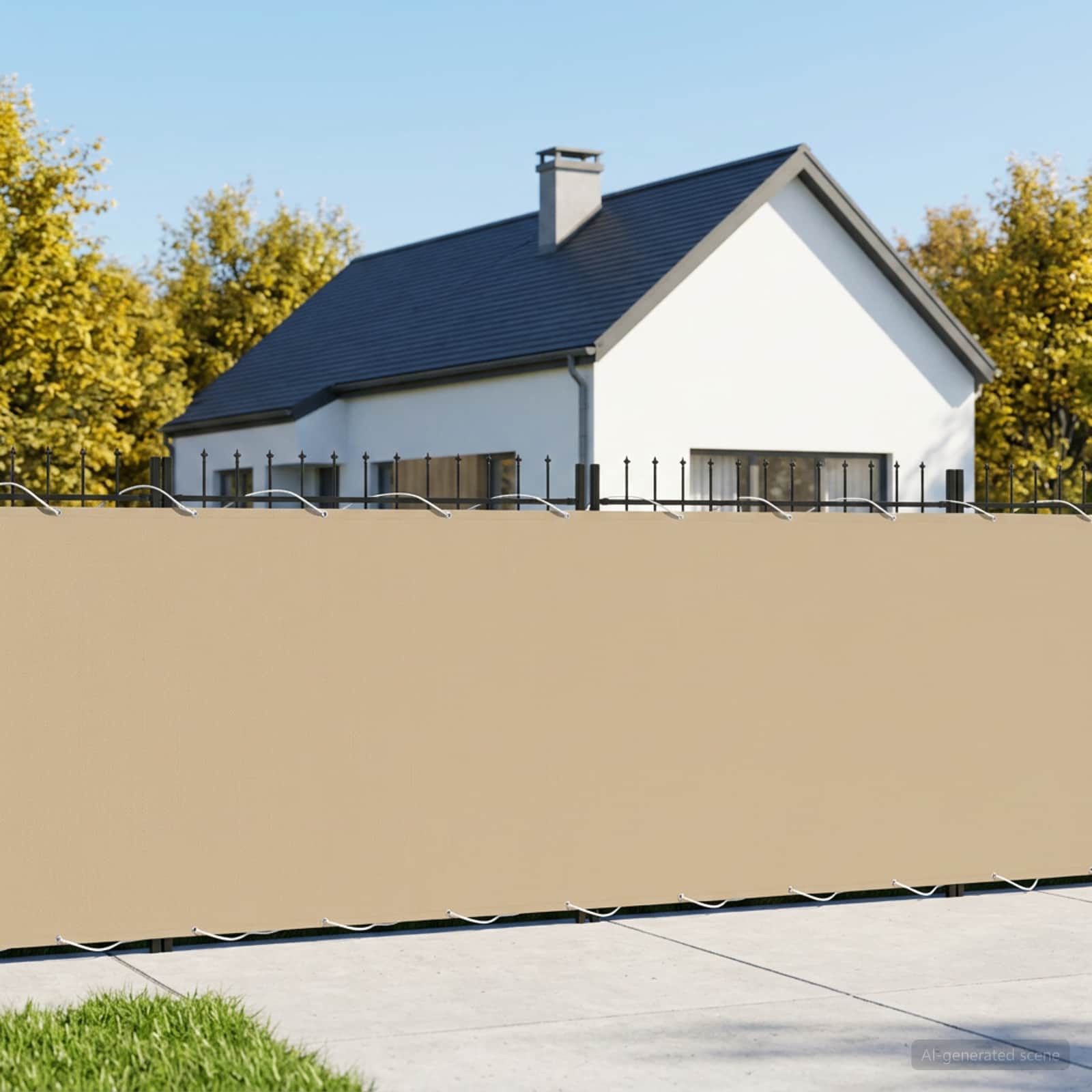 vidaXL Balkon Sichtschutz 150 x 200 cm Stoff mit PU-Beschichtung Beige