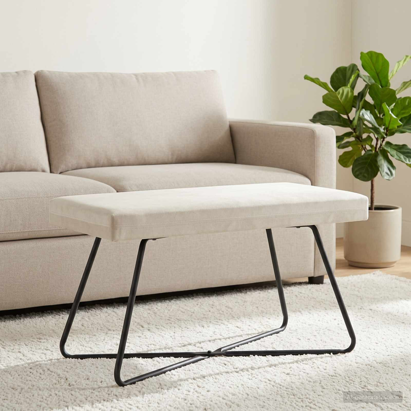 vidaXL Bank Creme 80 x 40 x 45 cm Samt