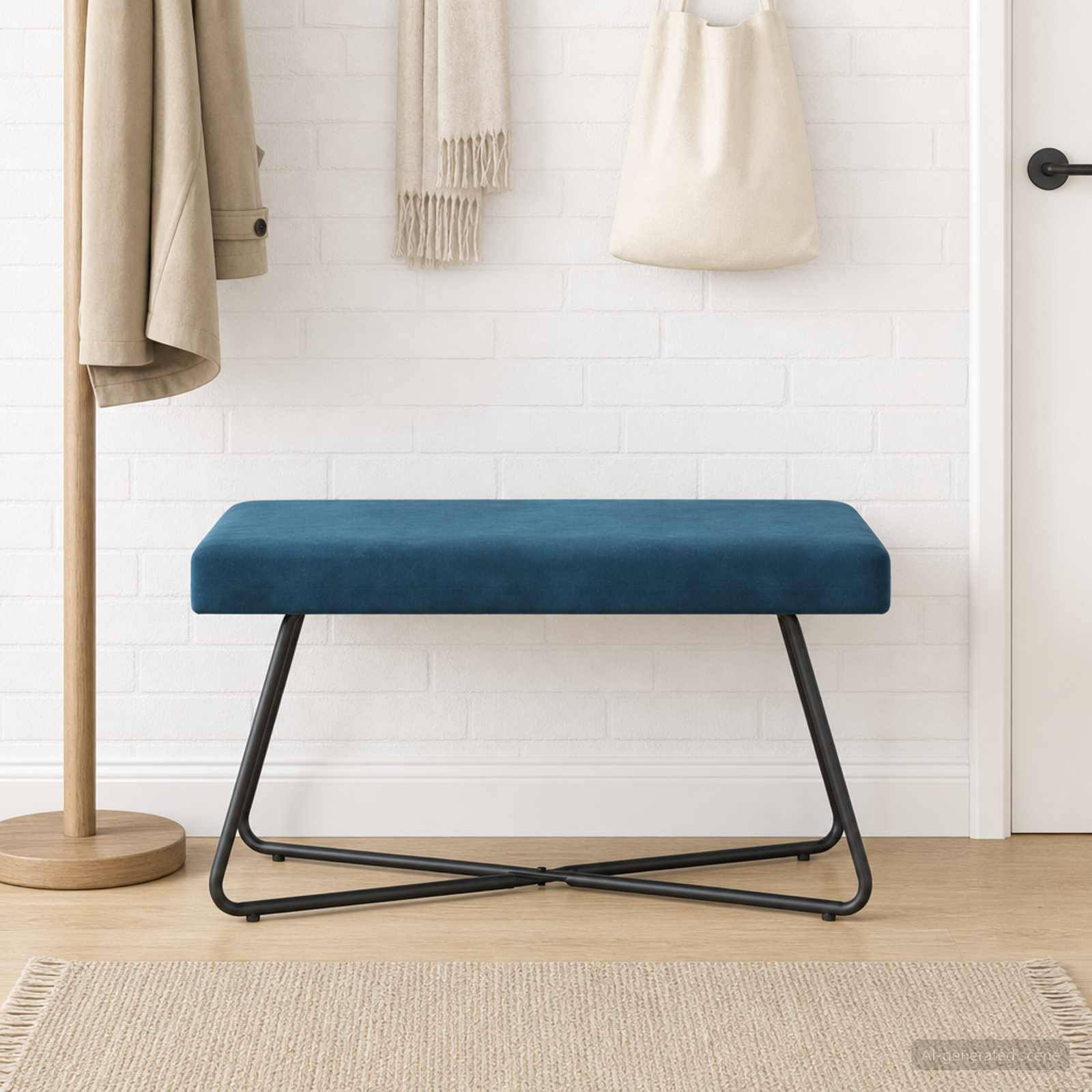 vidaXL Bank Blau 80 x 40 x 45 cm Samt