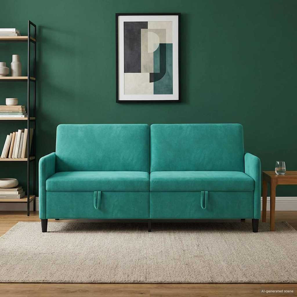 vidaXL Sofa mit Stauraum Türkis 192 x 78 x 87 cm Polyester