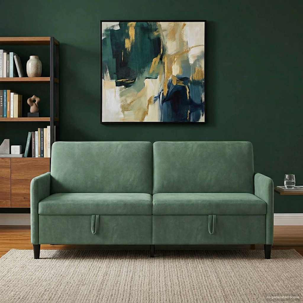 vidaXL Sofa mit Stauraum Meergrün 192 x 78 x 87 cm Polyester