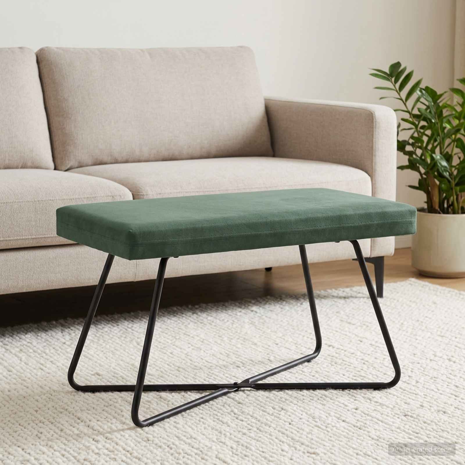 vidaXL Bank Meergrün 80 x 40 x 45 cm Samt