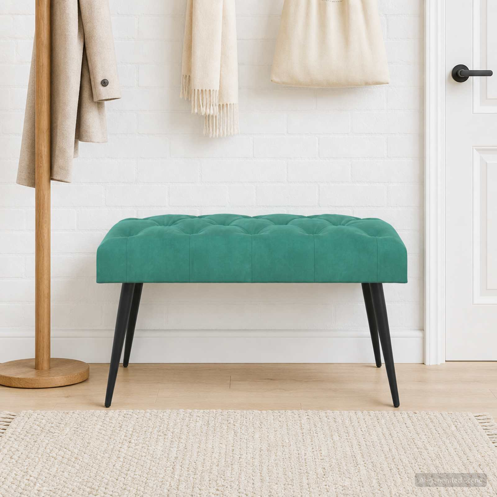 vidaXL Bank mit Knopfheftung Türkis 80 x 40 x 46 cm Samt