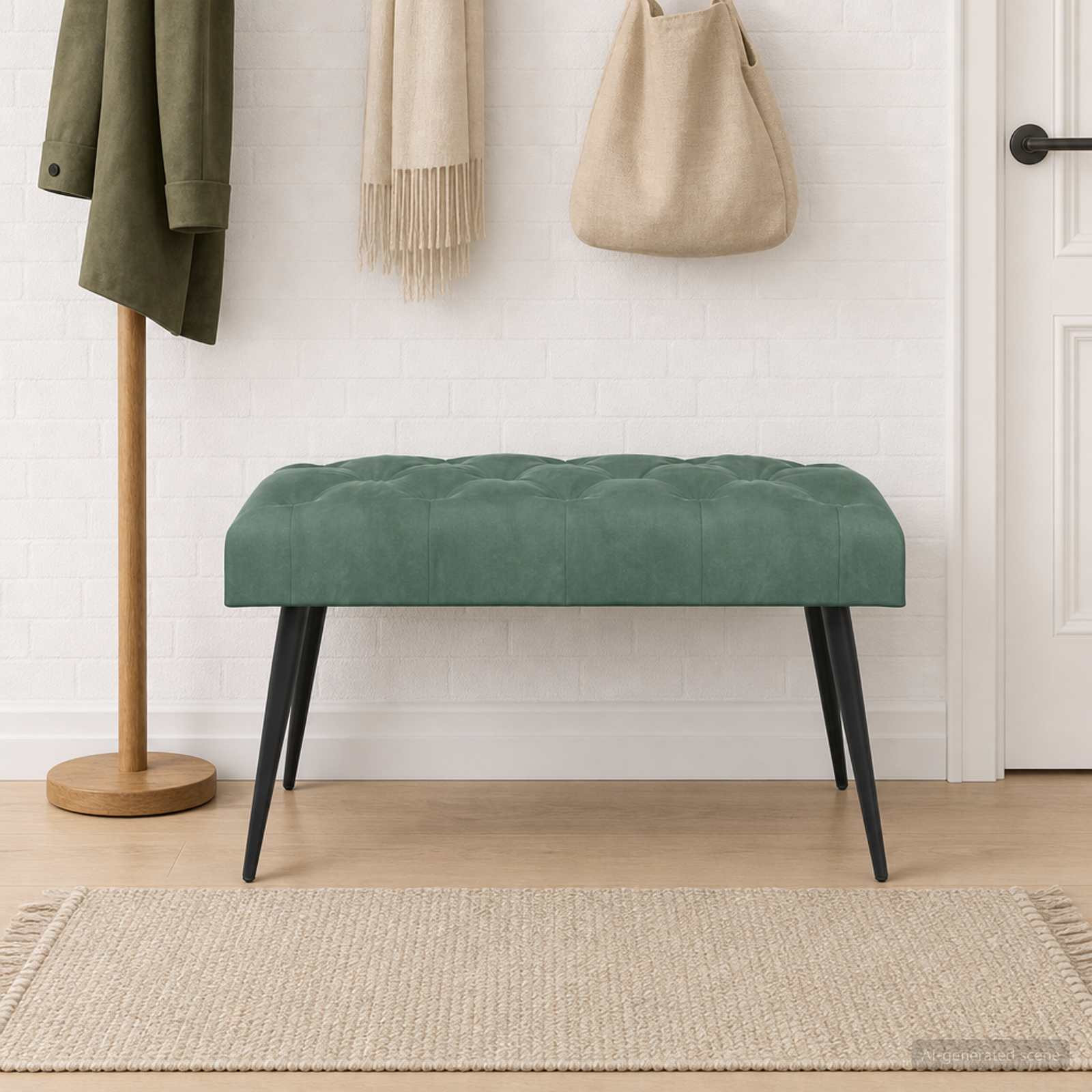 vidaXL Bank mit Knopfheftung Meergrün 80 x 40 x 46 cm Samt