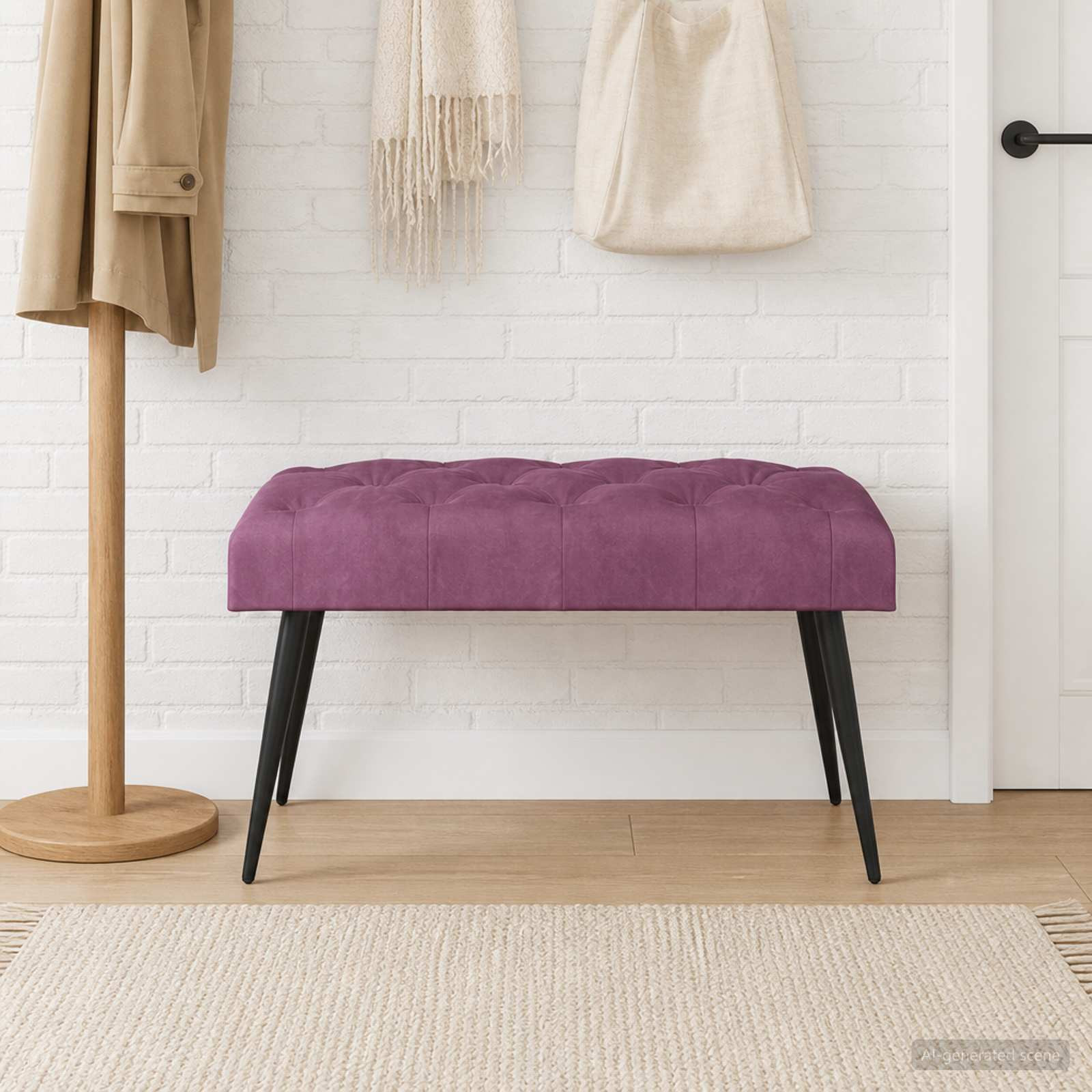 vidaXL Bank mit Knopfheftung Lila 80 x 40 x 46 cm Samt