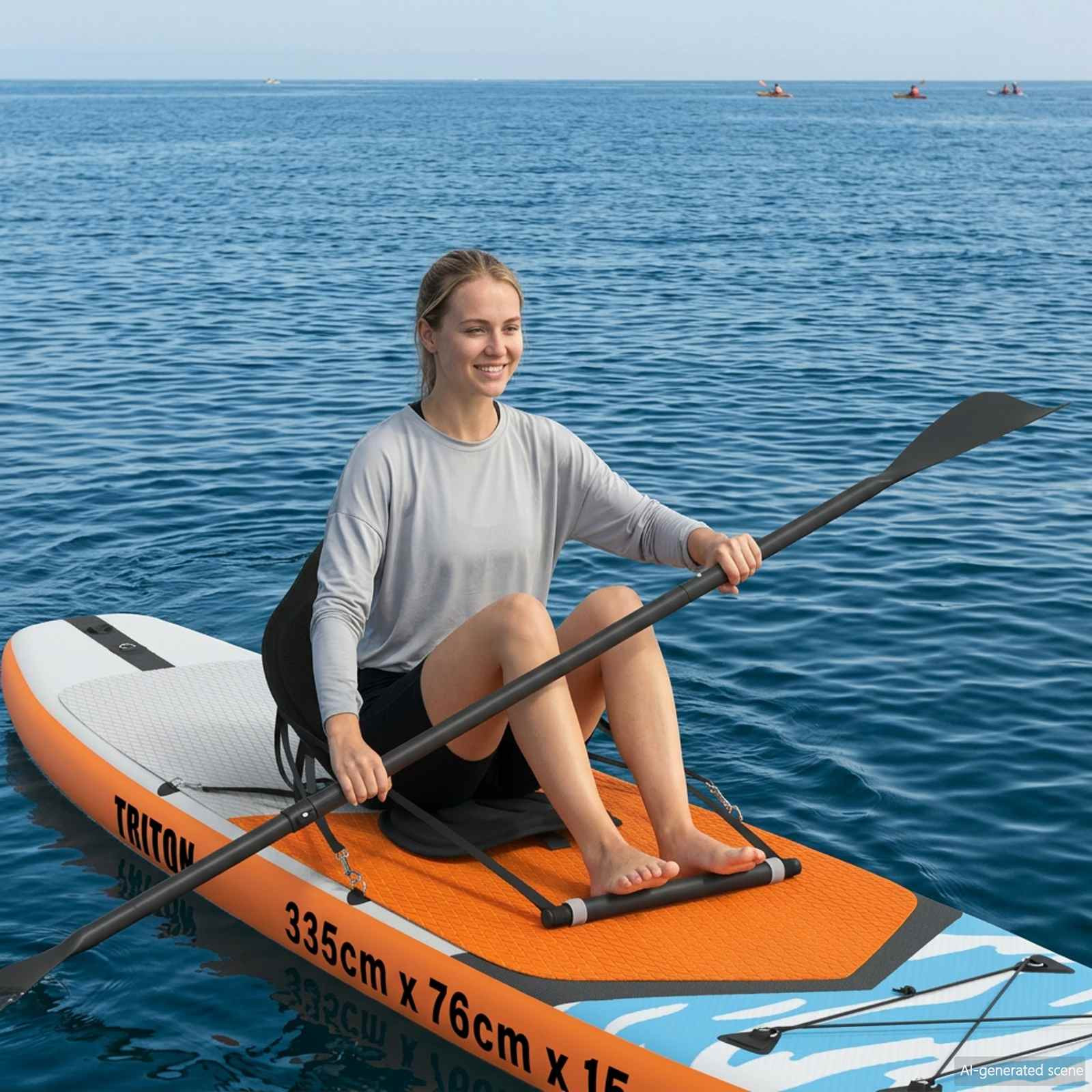 vidaXL Paddel Board Sitz 52 x 31 x 45 cm Lyocell Schwarz