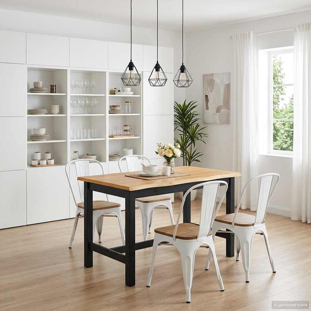 VidaXL Hohe Bar-Tisch EKAI Schwarz 112 x 70 x 91 cm