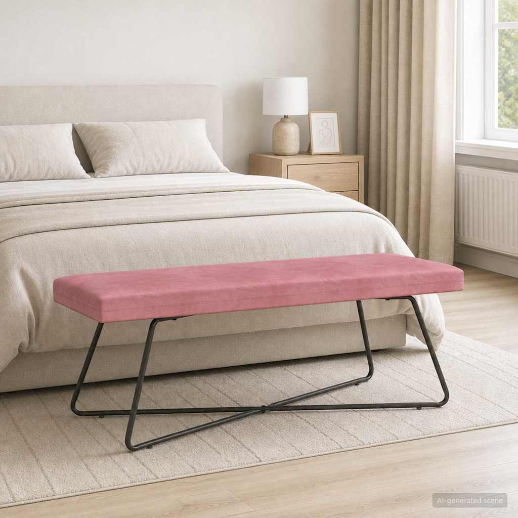 vidaXL Bank Rosa 110 x 40 x 45 cm Samt