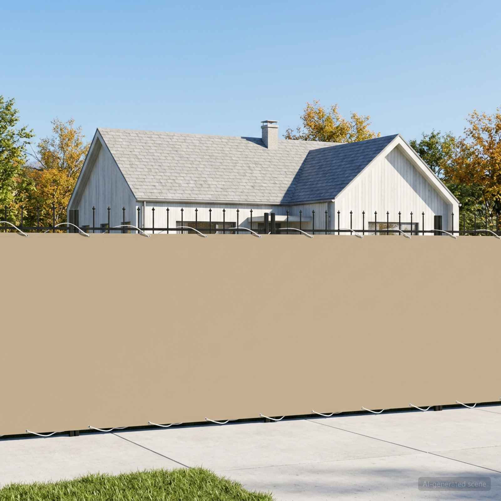 vidaXL Balkon Sichtschutz 180 x 500 cm Stoff mit PU-Beschichtung Beige