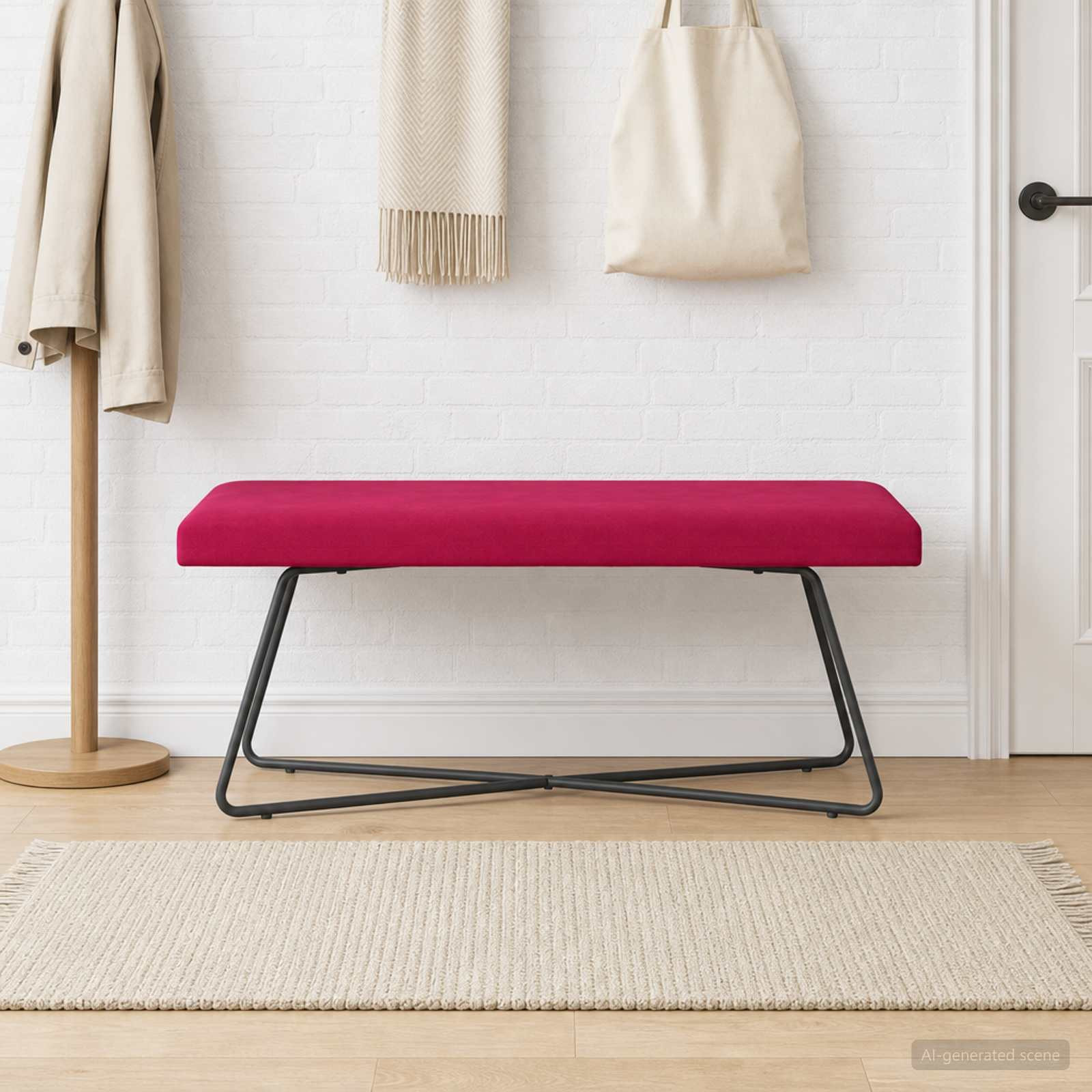 vidaXL Bank Weinrot 110 x 40 x 45 cm Samt