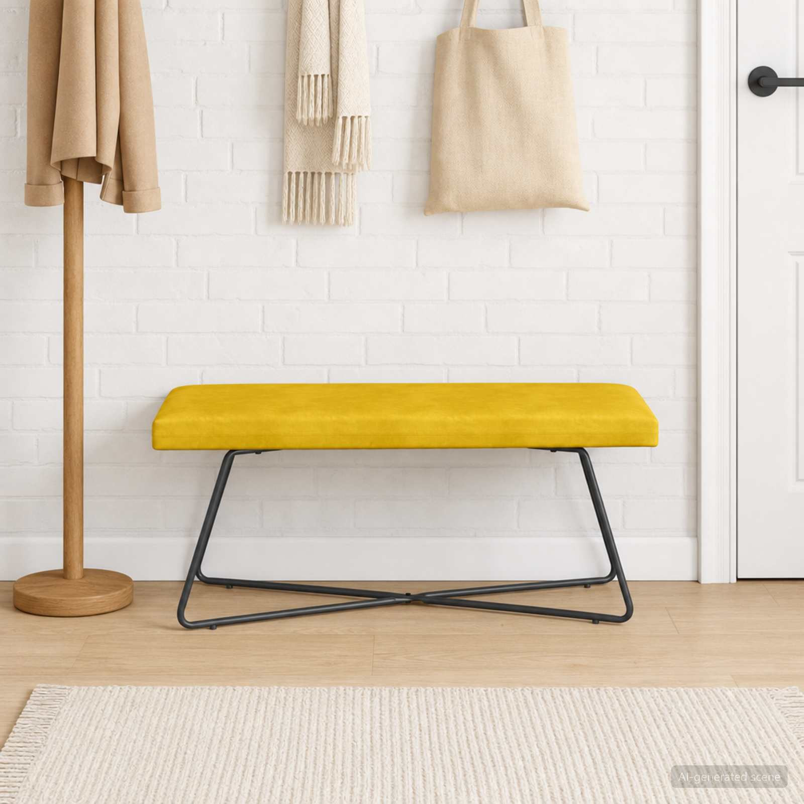 vidaXL Bank Gelb 110 x 40 x 45 cm Samt