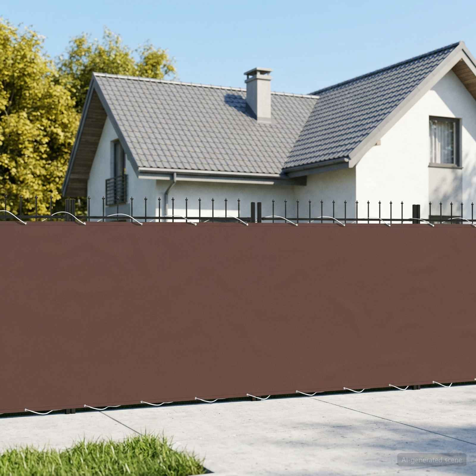 vidaXL Balkon Sichtschutz 200 x 300 cm Stoff mit PU-Beschichtung Braun