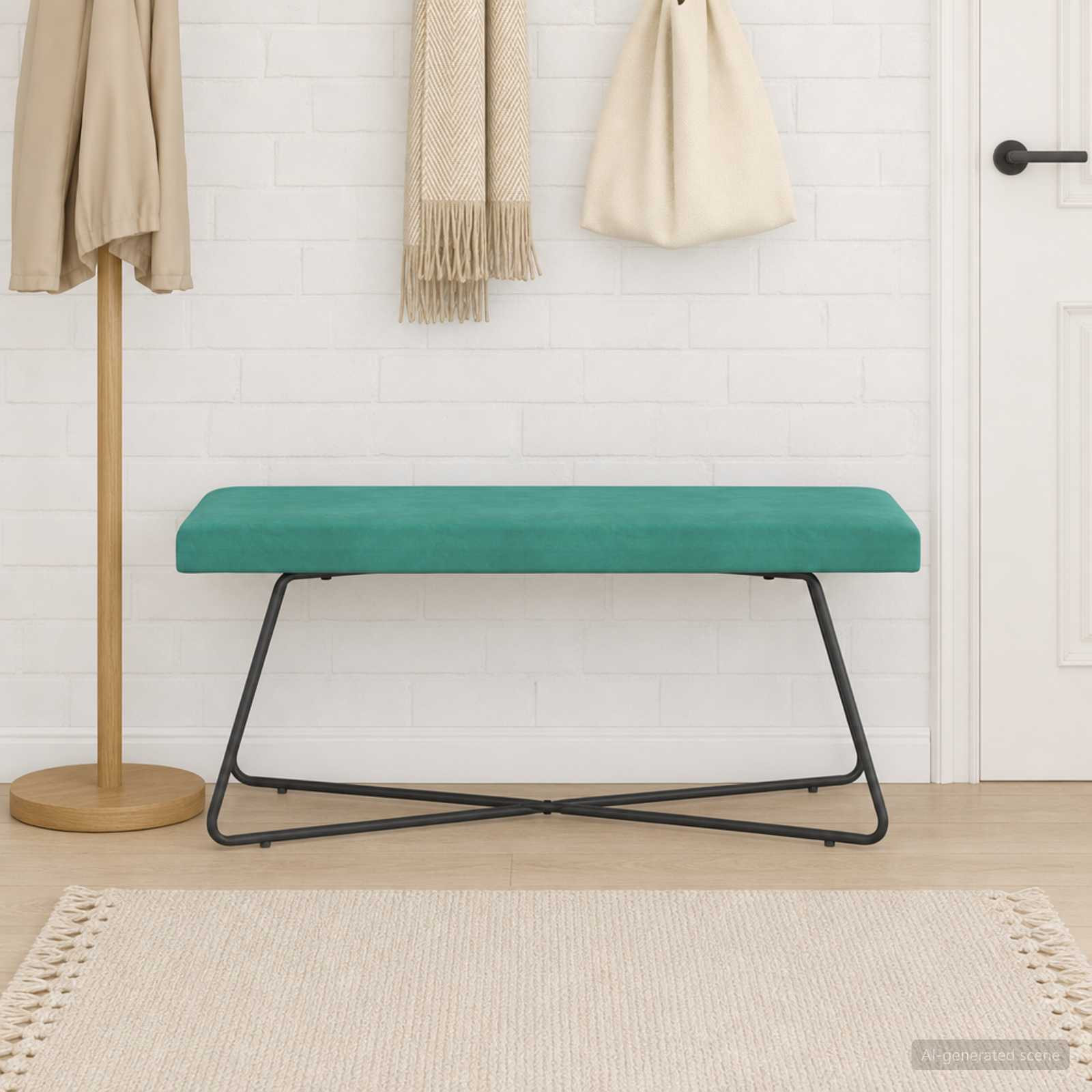 vidaXL Bank Türkis 110 x 40 x 45 cm Samt
