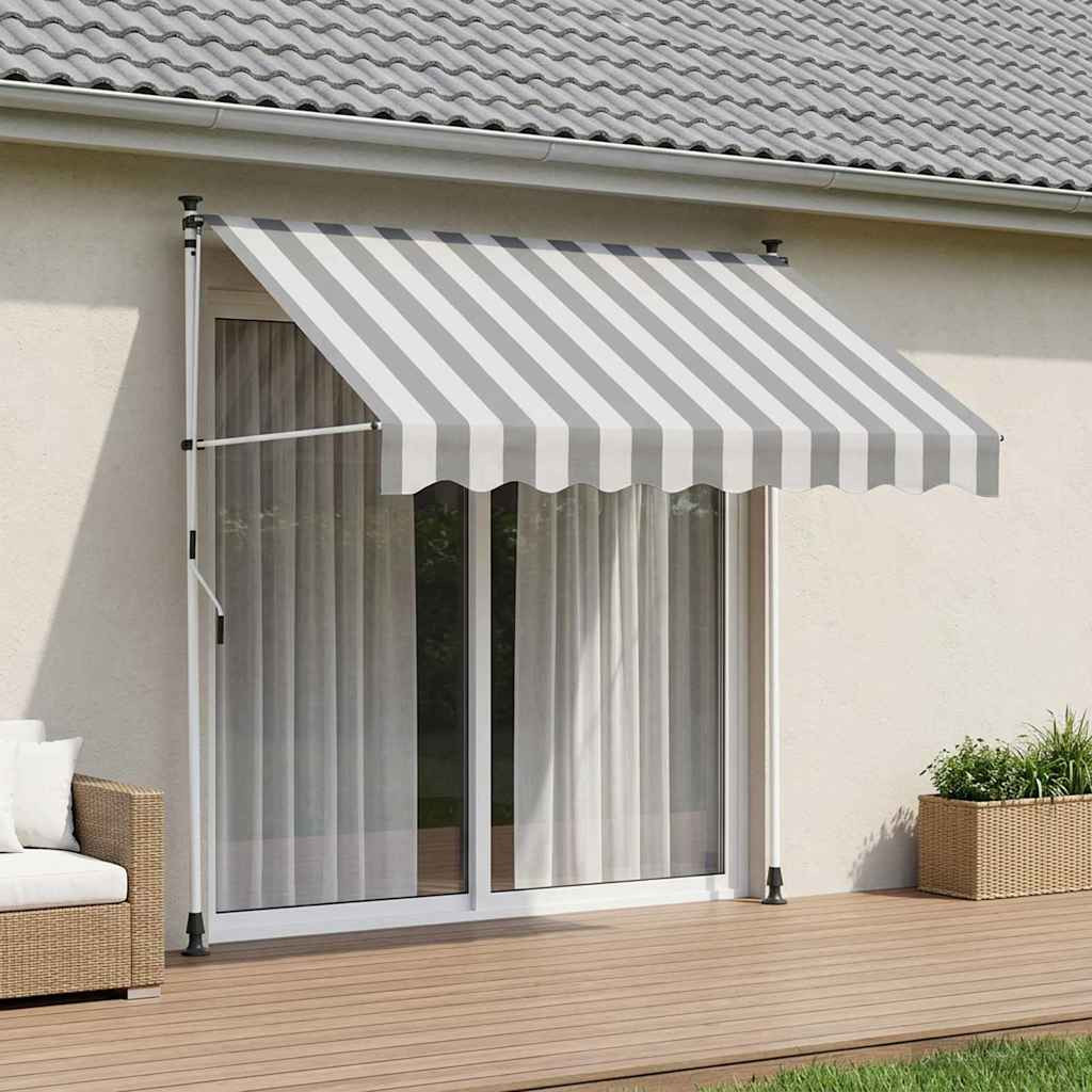 vidaXL Manuell einziehbare Markise Anthrazit und Weiß 100 cm