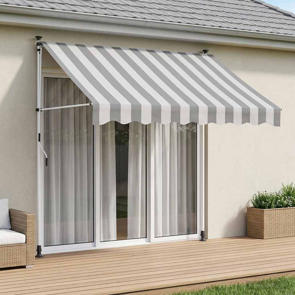 vidaXL Manuell einziehbare Markise Anthrazit und Weiß 150 cm