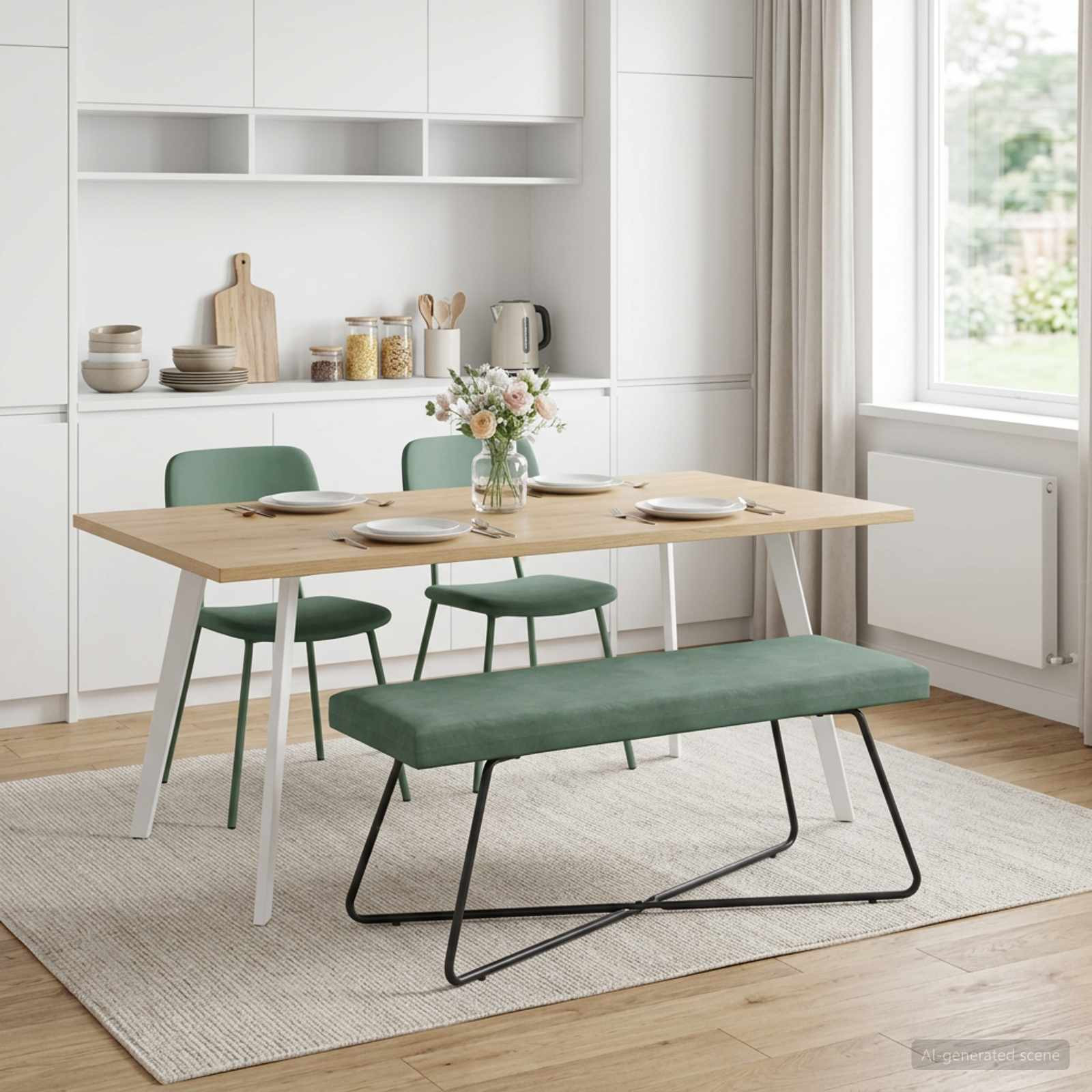 vidaXL Bank Meergrün 110 x 40 x 45 cm Samt