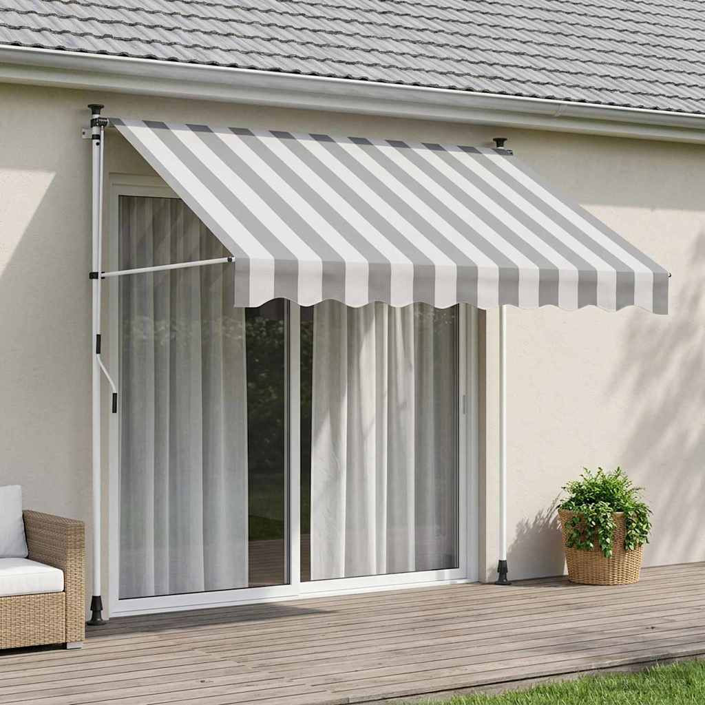 vidaXL Manuell einziehbare Markise Anthrazit und Weiß 200 cm