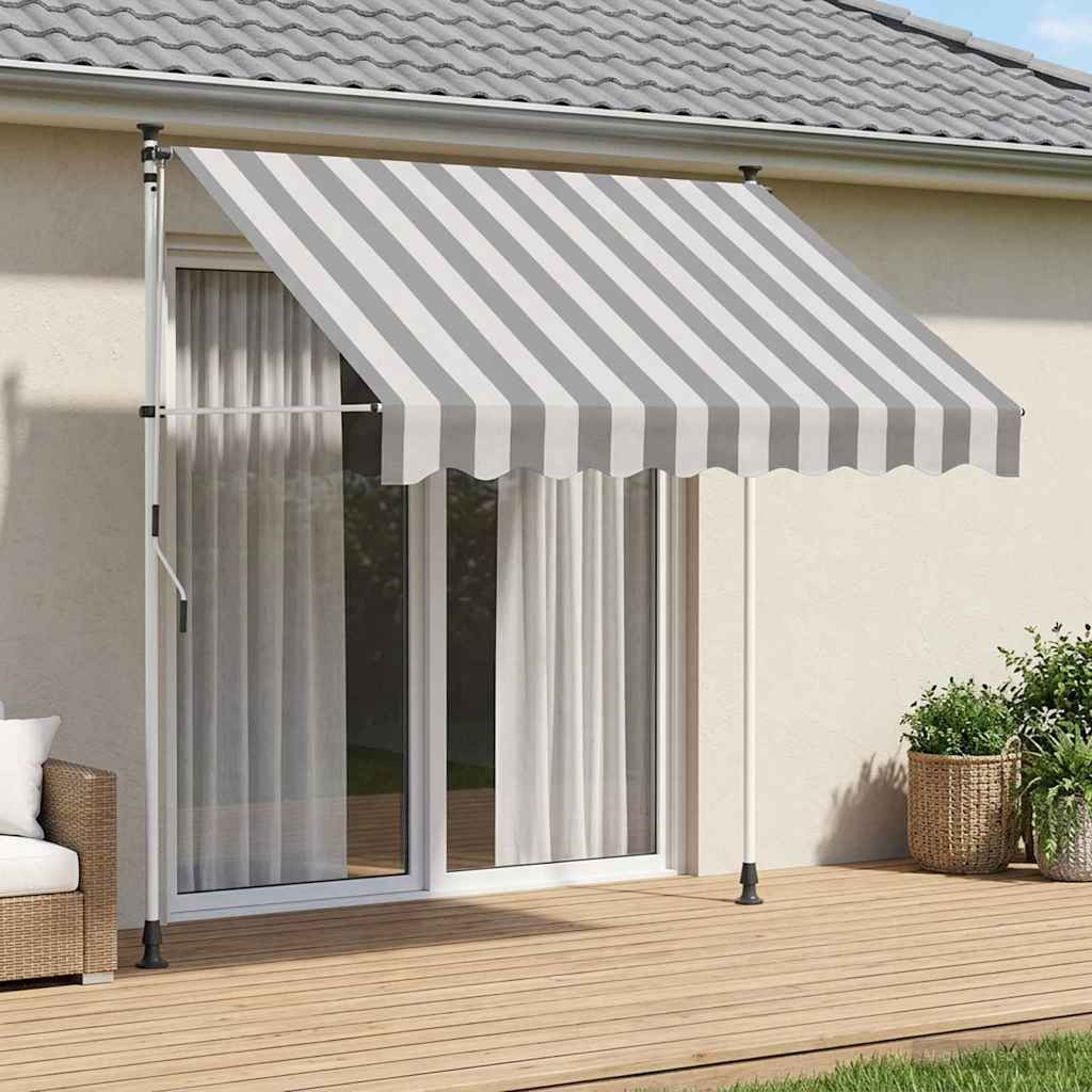vidaXL Manuell einziehbare Markise Anthrazit und Weiß 350 cm