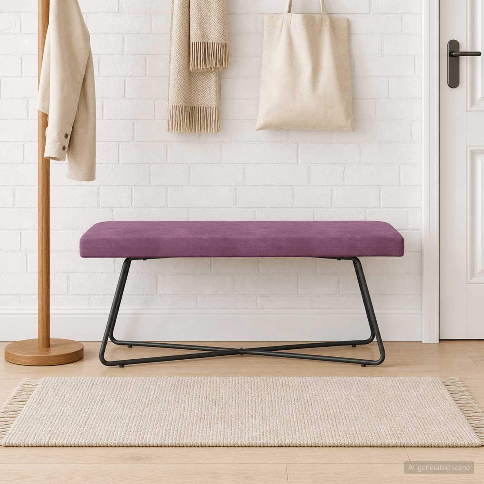 vidaXL Bank Lila 110 x 40 x 45 cm Samt