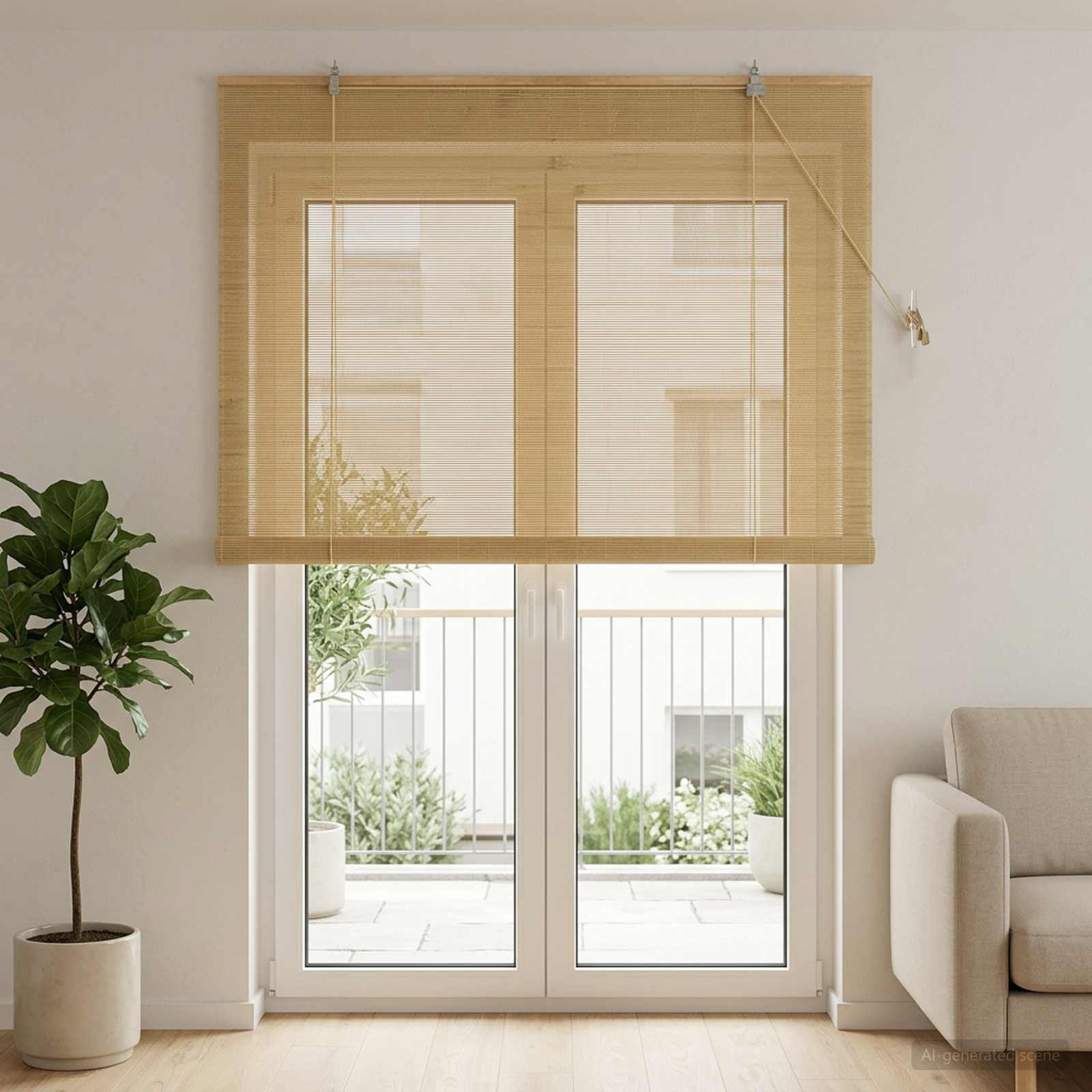 vidaXL Rollo Natur 150 x 220 cm Bambus