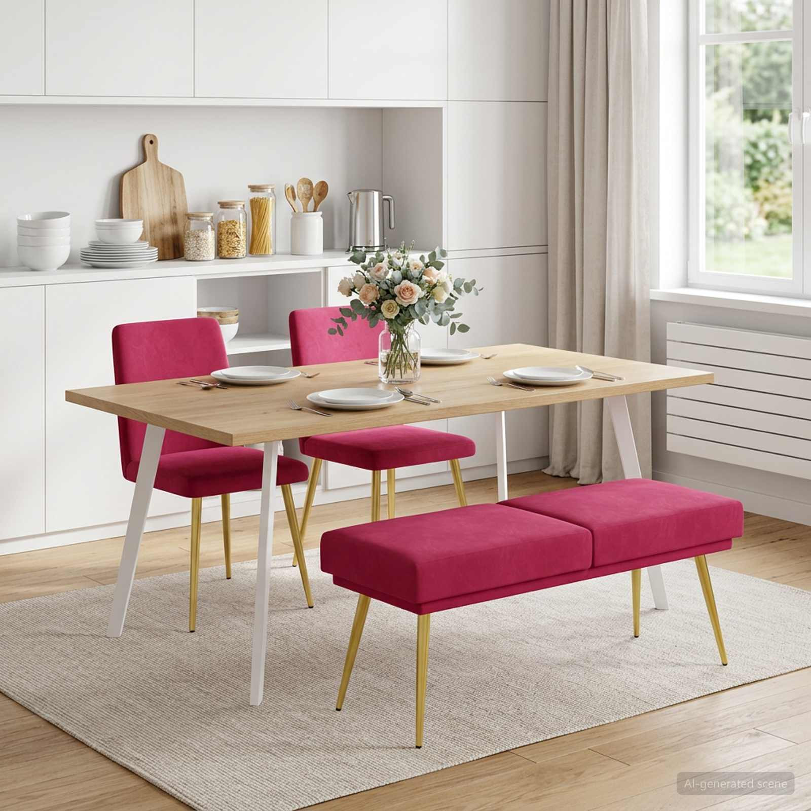 vidaXL Doppellagige Bank Weinrot 120 x 45 x 46 cm Samt
