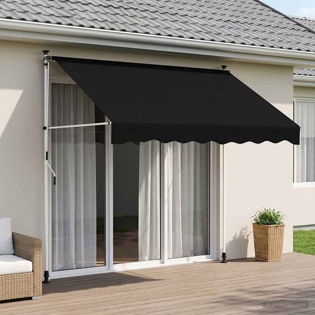 vidaXL Manuell einziehbare Markise Schwarz 100 cm