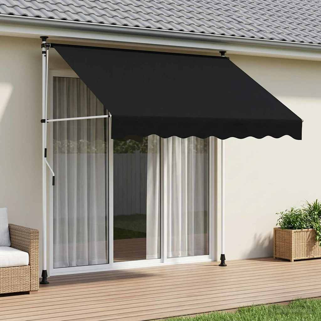 vidaXL Manuell einziehbare Markise Schwarz 150 cm