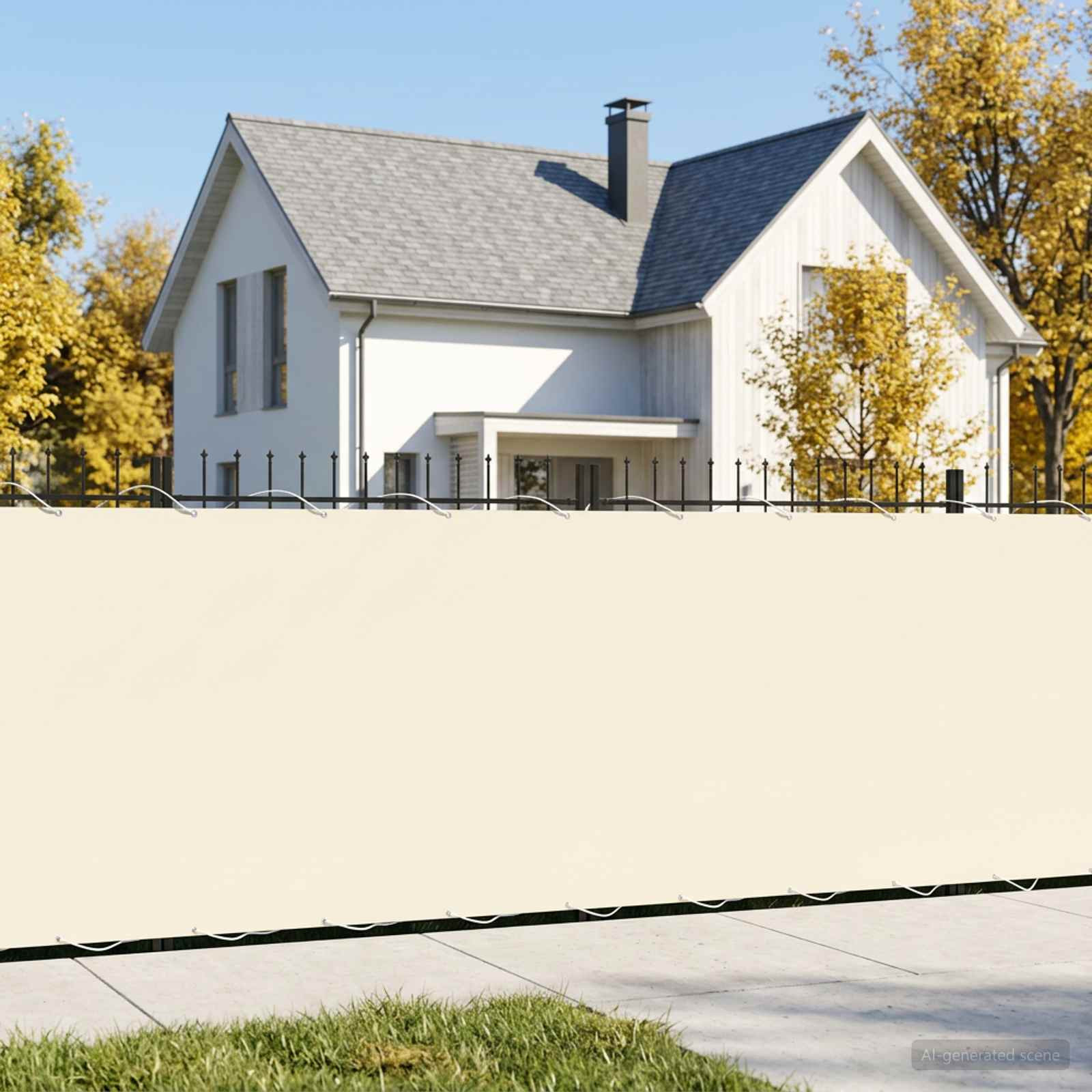 vidaXL Balkon Sichtschutz 150 x 400 cm Stoff mit PU-Beschichtung Creme