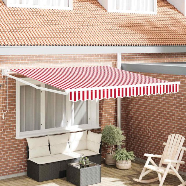 vidaXL Ausziehbare Markise Rot 300 x 250 cm Polyester und Metall